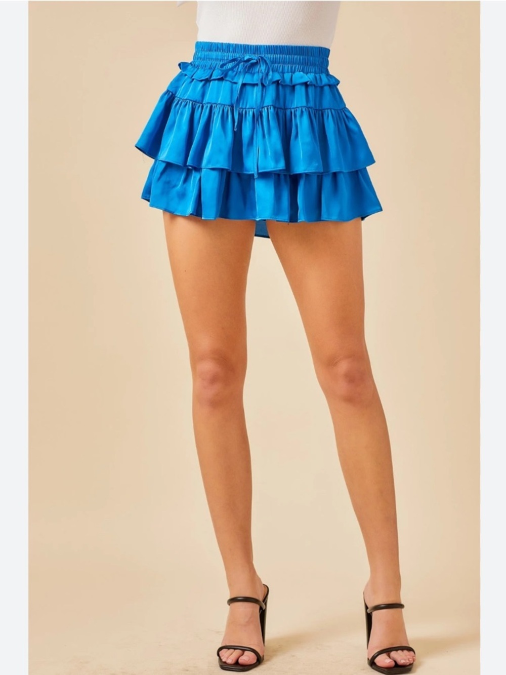 day + moon Bright Royal Blue Ruffled Skort